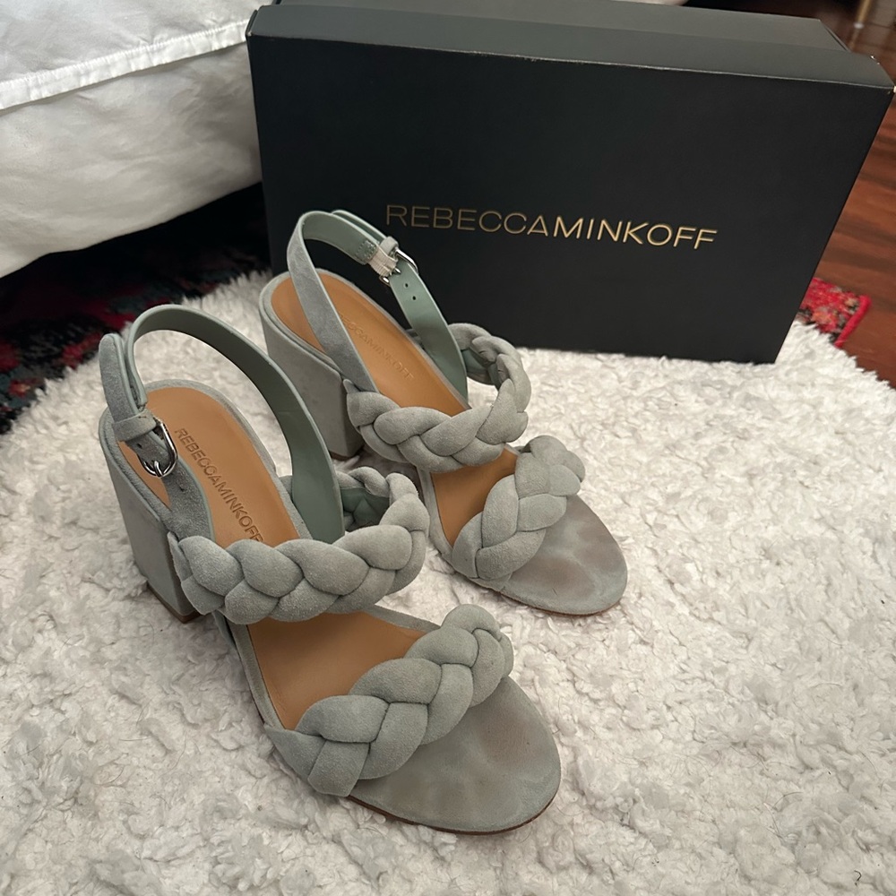 Rebecca Minkoff Silver Braided Heels